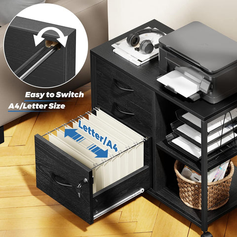 LULIVE Wood File Cabinet for Home Office