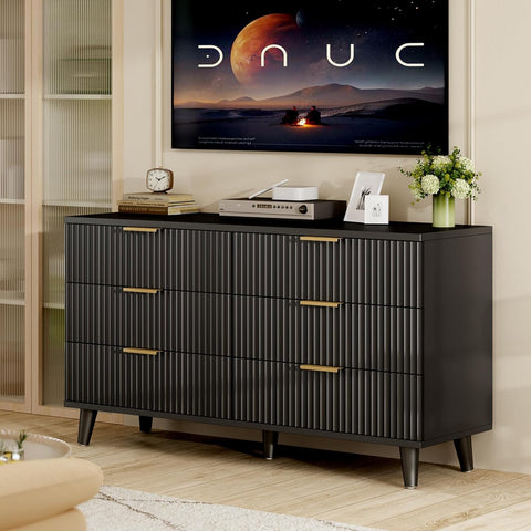 Lulive Dresser for Bedroom Wood Black Dressers Chest of Drawers