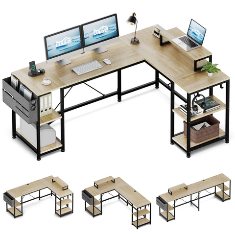 LULIVE L Shaped Desk, For Home Office Corner Desk,L Shaped Gaming Computer Desk