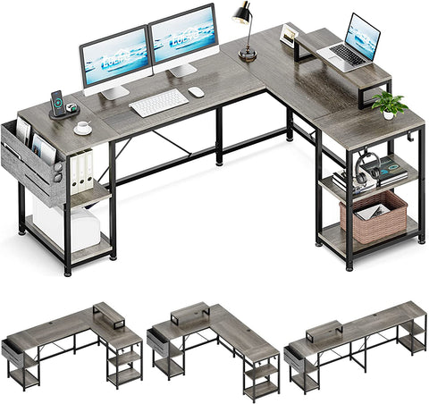 LULIVE L Shaped Desk, For Home Office Corner Desk,L Shaped Gaming Computer Desk