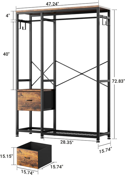 LULIVE Clothes Rack, Heavy Duty Garment Rack for Hanging Clothes