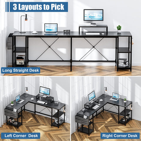 LULIVE L Shaped Desk, For Home Office Corner Desk,L Shaped Gaming Computer Desk