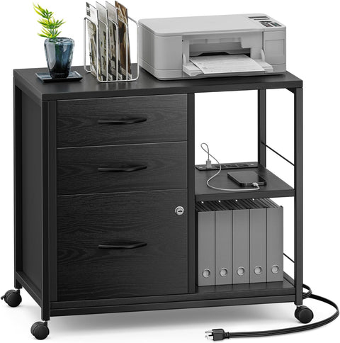 LULIVE Wood File Cabinet for Home Office