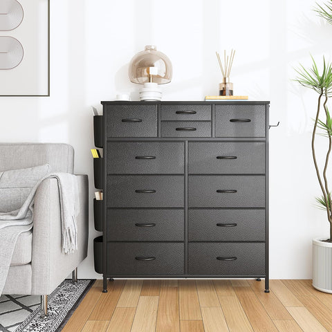 Lulive Dresser for Bedroom with 12 Drawers（Black）