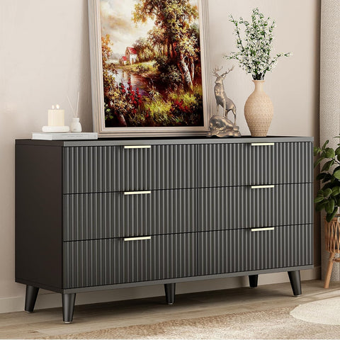 Lulive Dresser for Bedroom Wood Black Dressers Chest of Drawers