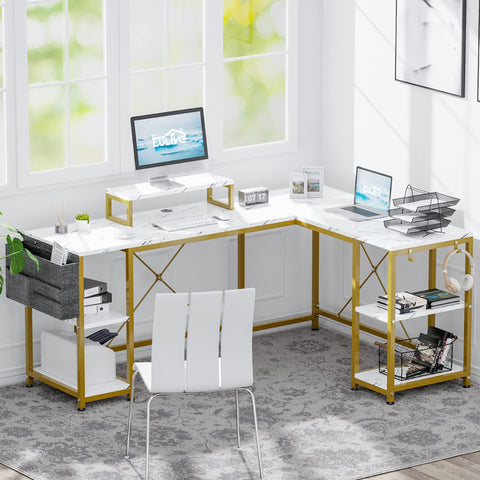 LULIVE L Shaped Desk, For Home Office Corner Desk,L Shaped Gaming Computer Desk
