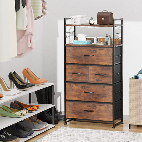 LULIVE Dresser for Bedroom with 5 Drawers, Dressers & Chests of Drawers for Entryway