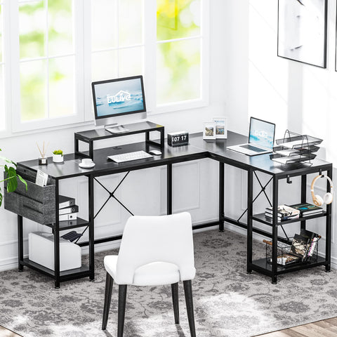 LULIVE L Shaped Desk, For Home Office Corner Desk,L Shaped Gaming Computer Desk